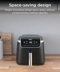 Game Changer 5 Quart Air Fryer With 5In1 Cook Functions For Insanely Crispy Results At 1750 Watts Leveraging Air Crisp Superheated Tech in a sleek grey design.
