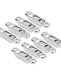 20 Piece Top Shelf Sliding Door Window Pulleys With Double Flat Rollers And Heavy Duty Plastic Steel Push Pull Hardware angled view showcasing silver pulleys.