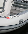 Marine Registration Plate Kit For Inflatable Boats And Ribs No Glue Needed 4 By 24 Inch ABS Mounting Boards With Zip Ties Saltwater Resistant Made In USA Pair mounted on inflatable boat