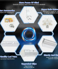 Image showing features of Large Hexagon Diamond LED Ceiling Lights For Garages, Shops, Offices, And Auto Repair Bays.