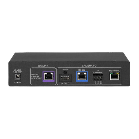 Back view of OneLink HDMI extension kit connections for Professional Next Gen PTZ Camera System With Crystal Clear Glass Lens.