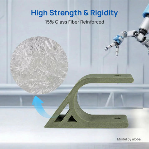 Absolute Beast Pet G F 3D Printer Filament With Fifteen Percent Glass Fiber In ODG Olive Green one kg spool used for a durable bracket.