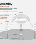 Assembly instructions for 12 Inch Stainless Cheese Melt Dome With Glass Lid And Built In Thermometer Up To 700 F Steam Vent