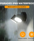 Heavy Duty Tough As Nails Led Flood Lights With Dual Motion Sensors 35W 4000 Lumens 5000K Daylight IP65 Waterproof in rain