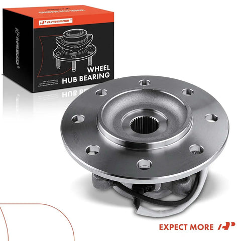 Front Wheel Bearing And Hub Assembly With Abs For Chevy K1500 K2500 K3500 Suburban And Gmc Heavy Duty Replacement showing steel design.