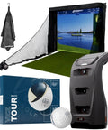Launch Pro I Circle B Edition Golf Bundle with Net Return Bay 10 10 Ft Simulator Bay, GPS, Vice Tour White Balls, Towel