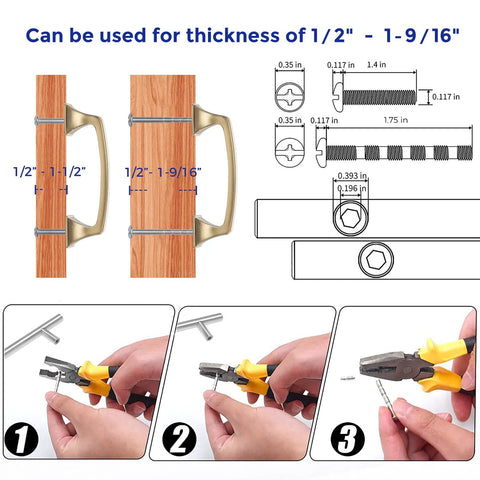10 Pack Solid 3 Inch Square Foot Arch Cabinet Pulls In Champagne Bronze For Kitchen Cabinets And Drawers with installation guide
