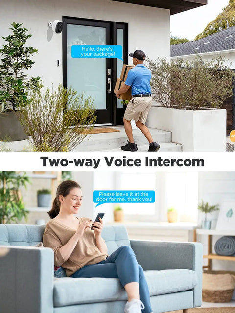 Outdoor Wireless Battery Powered Security Cameras 2 Pack Pro Kit With 2K FHD Video Color Night Vision AI Detection 2 Way Audio