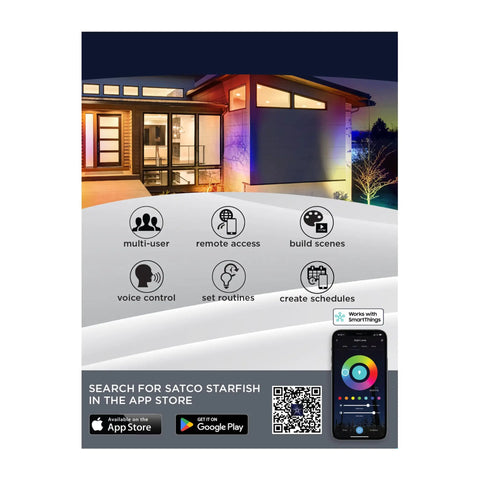 Premium 9 Watt Smart Led Landscape Floodlight 12 Pack with remote access and smart control features for outdoor lighting.