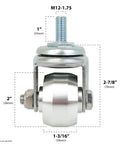 Replacement Aluminum Racing Jack Caster Wheels Set For 3 Ton Floor Jacks Two Piece Heavy Duty Aluminum Casters, front view