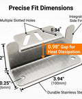 Heavy Hitter Solar Panel Z Bracket Mounts 16 Pack Thick Reinforced Stainless Steel with precise fit dimensions for RV setup.
