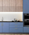 Premium Gold Cabinet Pulls 25 Pack, 8 Inch Center To Center Bar Handles For Kitchen Cabinets And Drawers on blue kitchen cabinetry.