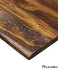 Close-up of real walnut surface on Heavy Duty Solid Hardwood Standing Desk With Seamless Under Desk Drawer And Effortless Adjustable Height Mechanism.