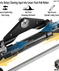 Hydraulic Outboard Steering Cylinder Model HC5345 3 with anti-shock mechanism and high-pressure sealing system diagram.