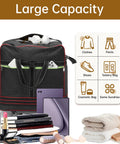 Expandable rolling duffle bag with large capacity and organized compartments for clothes, shoes, and toiletries, ideal for travel and weekend trips.