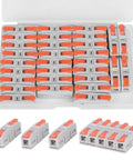 Lever Wire Connector Set Bulk 30 Piece Mini Quick Connectors Push In 1 In 1 Out Butt Splice Inline Terminals For 24 12 AWG Electrical