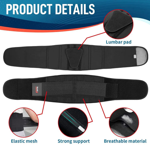 Back Support Belt For Lower Back Pain Relief With Lumbar Pad Breathable Brace For Women And Men Sciatica Herniated Disc Scoliosis Relief Adjustable Plus Size Waist From 24.4 To 74.8 Inches All Day Comfort with lumbar pad and elastic mesh details
