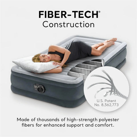 Woman resting on Super Thick Twin Air Mattress With Built In Pump And Roll Up Travel Bag Featuring Rock Solid Dual Layer Support And A Cozy Velvet Surface For Big Time Guest Comfort And Easy Overnight Rest.