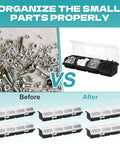 6 Pack Screw Organizer Bins With Lids Stackable Plastic Hardware Organizer Boxes For Garage Nails Craft Tools