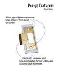 Front view of bronze two-piece design features for Quick Door Latch Repair Kit With Bronze Finish Foolproof Fix For Sticking Interior And Exterior Doors No Sweat Tool Free Install Saves Your Day Fast And Reliable Hardware Solution.