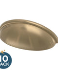 Champagne Bronze 3 Inch Cup Pull Cabinet Handles Set Of 10 For Cabinets And Dressers, 76mm, fade resistant, metal construction