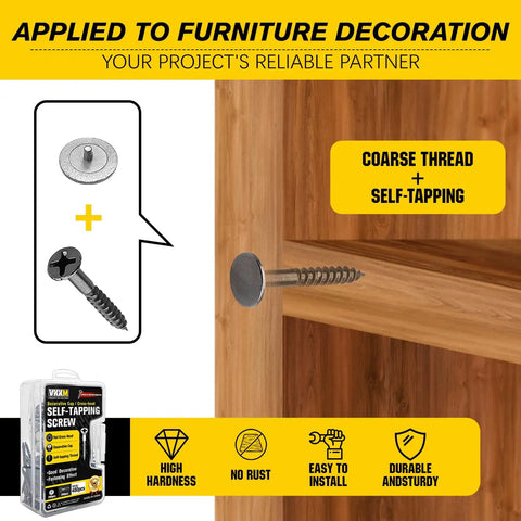 DIY 400-Piece Cross Flat Head Self Tapping Screws With 200 Decorative Cover Caps In A Reusable Organizer Box for woodworking