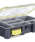 Colony Modular 15 Storage System With Waterproof Gasket, open view of internal compartments, HEXLOK Grid System.