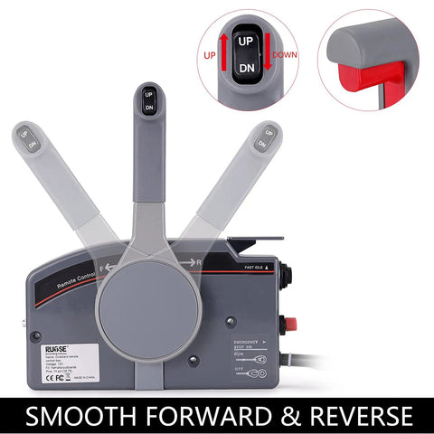 Side Mount Outboard Remote Control Box For Yamaha Boats Easy Push Open Throttle And Forward Reverse Shifting with levers and 10 pin cable