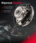 Premium Build Straight Up Heavy Duty Front Wheel Bearing Hub Assembly Pair Fits 2002 To 2005 Ford Explorer close-up with testing details.