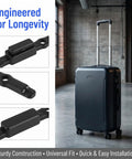 Universal Fit Luggage Handle Release Button Replacement For Hard Shell And Soft Shell Travel Cases Bulletproof Black Plastic Pull Rod Repair Quick No Stress Install with suitcase and parts