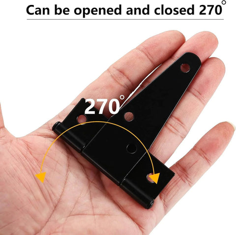 270-degree hinge from Sliding Barn Door Lock And Latch Set With Six 3 Inch Hinges For Gates And Doors, shown on hand for scale.