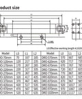 Diagram of Two Axis DRO Readout Display For Milling Machines And Lathes Compatible With Bridgeport Knee Mills, showing dimensions