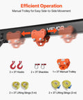Height Adjustable Gantry Crane 5000 Lbs Capacity Rock Solid Portable Shop Lift Hoist With Manual Trolley And Locking Casters heavy duty trolley kit and accessories.