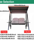 Outdoor Swing Canopy Replacement Cover For 3 Seater Porch Swing Waterproof Top Shade Size Guide Diagram