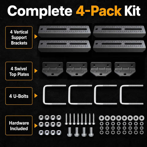 10 Inch Heavy Duty Boat Trailer Bunk Brackets Four Pack Galvanized Steel With E Coating And Dacromet Hardware Swivel Top