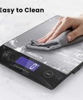Digital Kitchen Scale 33lb Capacity, Rechargeable 304 Stainless Steel Food Scale With Type C Charging, easy-to-clean surface