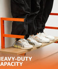 Beefy Heavy Duty Wood Organizer And Lumber Storage Wall Mount Rack With Six Levels Holds Up To 1200 Lbs Indoors Or Outdoors In Bright Orange
