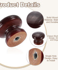 Spruce Up Your Space With Dope 5 Piece Round Wood Drawer Knobs Including Screws For Dresser Wardrobe Cupboard Featuring Slick Mushroom Shape Paint Surface And Natural Solid Wood Base For Fixer Upper Makeovers. Close-up of solid wood mushroom knob, showing threaded hole and polished finish.