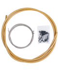Beefy Braided PTFE Shift Cables And Housing Set For Mountain And Road Bikes, Universal Derailleur Cable Kit With Stainless Steel Cables, 2000mm Long, Gold Finish, Replaces Front And Rear Shifters.