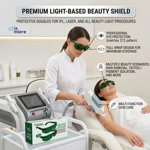 Tough As Nails Laser Safety Glasses Dark Green Anti Fog Coating Polycarbonate Frame for beauty procedures with full coverage.