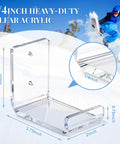 Rad Clear Acrylic Skateboard And Snowboard Wall Mount Rack For Secure Deck Display, 3.75 x 3 x 0.75 inch, heavy-duty design.
