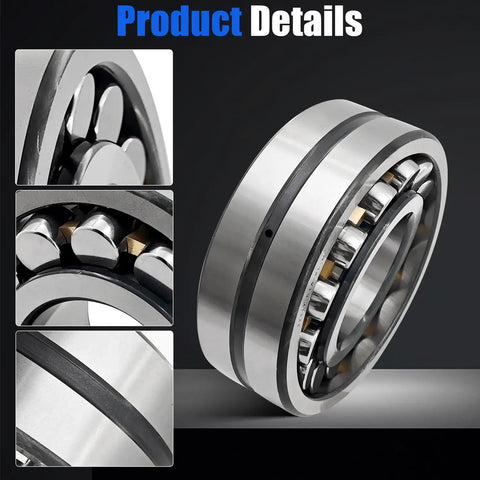 22317 E1 C3 Spherical Roller Bearing 85mm Bore 180mm OD 60mm Width with solid steel rings and detailed view