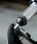 Top Shelf Professional Cordless Rivet Nut Gun Featuring Auto Reverse Mechanism And Adjustable Force Control For M10 Aluminum M8 Steel fastening tool in gloved hand.