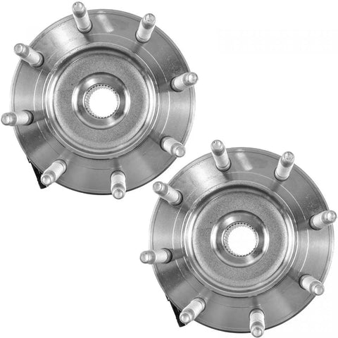 Solid Front Wheel Hub And Bearing Assembly 2 Piece Kit For Left Driver And Right Passenger Side Featuring Heavy Duty Tapered Rollers