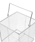 Stainless Steel Ultrasonic Cleaning Basket With Swinging Handle For Small Parts Dip And Drain Design High Temperature Resistant Parts Basket For Equipment And Precision Tools Easy Batch Handling, wire mesh basket