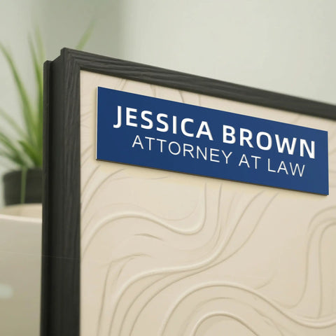 Custom Engraved Adhesive Name Plate For Desk Or Door Sign 2x8 Inch Stick On Office Nameplate For Home Or Office Personalize
