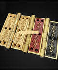 Heavy Duty Solid Brass Door Hinges With Smooth As Butter Swinging Ball Bearings And Rock Solid Construction Plus Mounting Screws For Top Notch Wood Doors And Thick Gates In Rich Gold Tone displayed in various finishes.