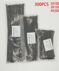 Assorted Nylon Self Locking Cable Ties Set In 100mm 150mm And 200mm Lengths Pro Grade Durable nylon 66 bundles
