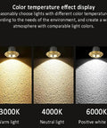 Pro Grade Heavy Hitter 4.5 Inch Directional Adjustable Brass Led Ceiling Spotlight showing color temperature display with warm, neutral, and white light.