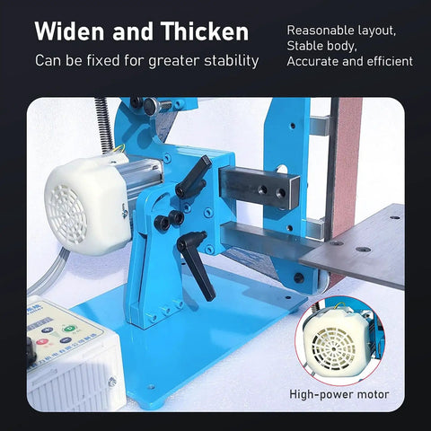 Electric Belt Sander 750W Polish Grinder With Adjustable Speed And Forward Reverse Rotation For Wood And Metal Tasks, showing high-power motor.